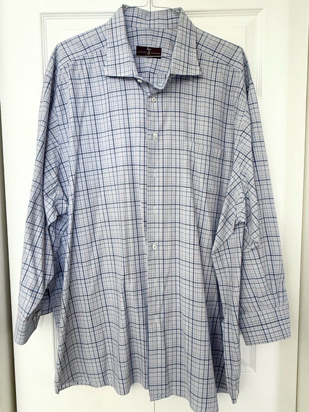 Robert Talbott Light Blue and Navy Windowpane Dress Shirt